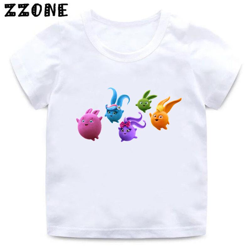 Hot Sale Sunny Bunnies Print Cartoon Kids TShirts Girls Clothes Baby Boys Short Sleeve T shirt Summer Children Topsooo5883