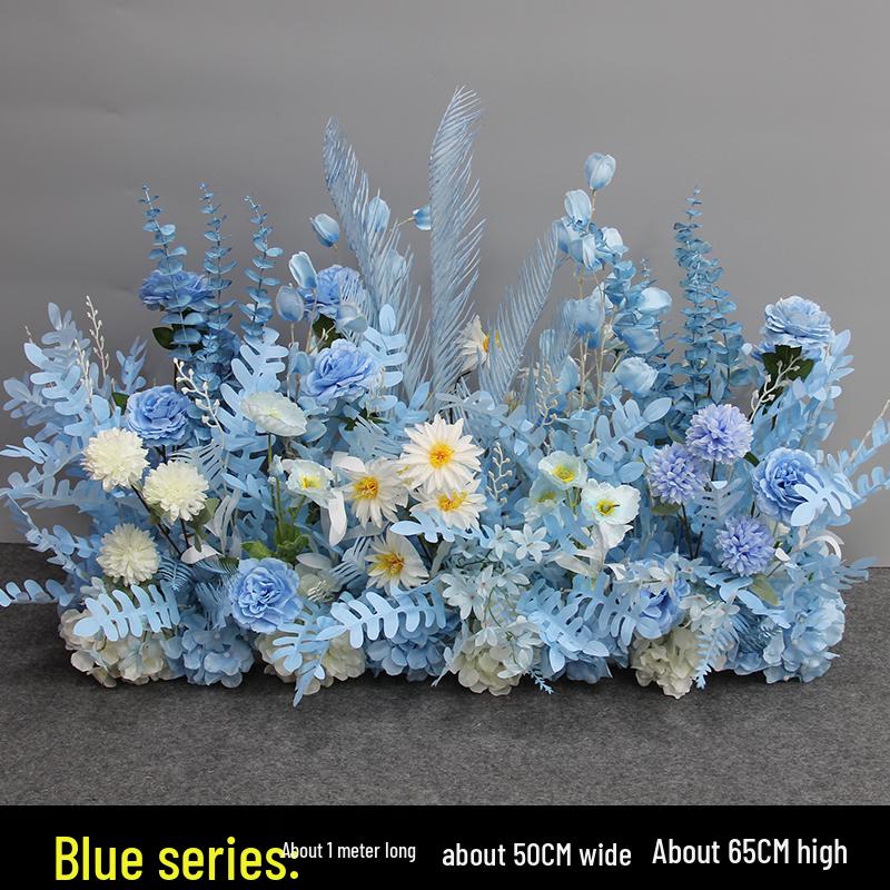 Wedding Aisle Floral Arrangement: Artificial Flower Basket & Row Decoration
