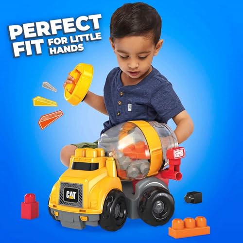 Mega Bloks Грузовик-бетономешалка CAT (9 штук) для возраста от 1 года и старше (GFG11)