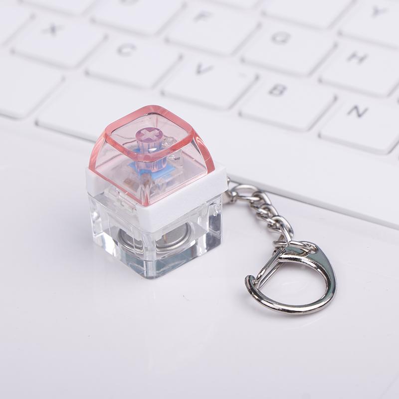 Mechanical Switch Keychain With Led Light Keyboard Key Chain Fidget Toy Keycap Stress Relief Novelty Toys Fidget Button Keyring