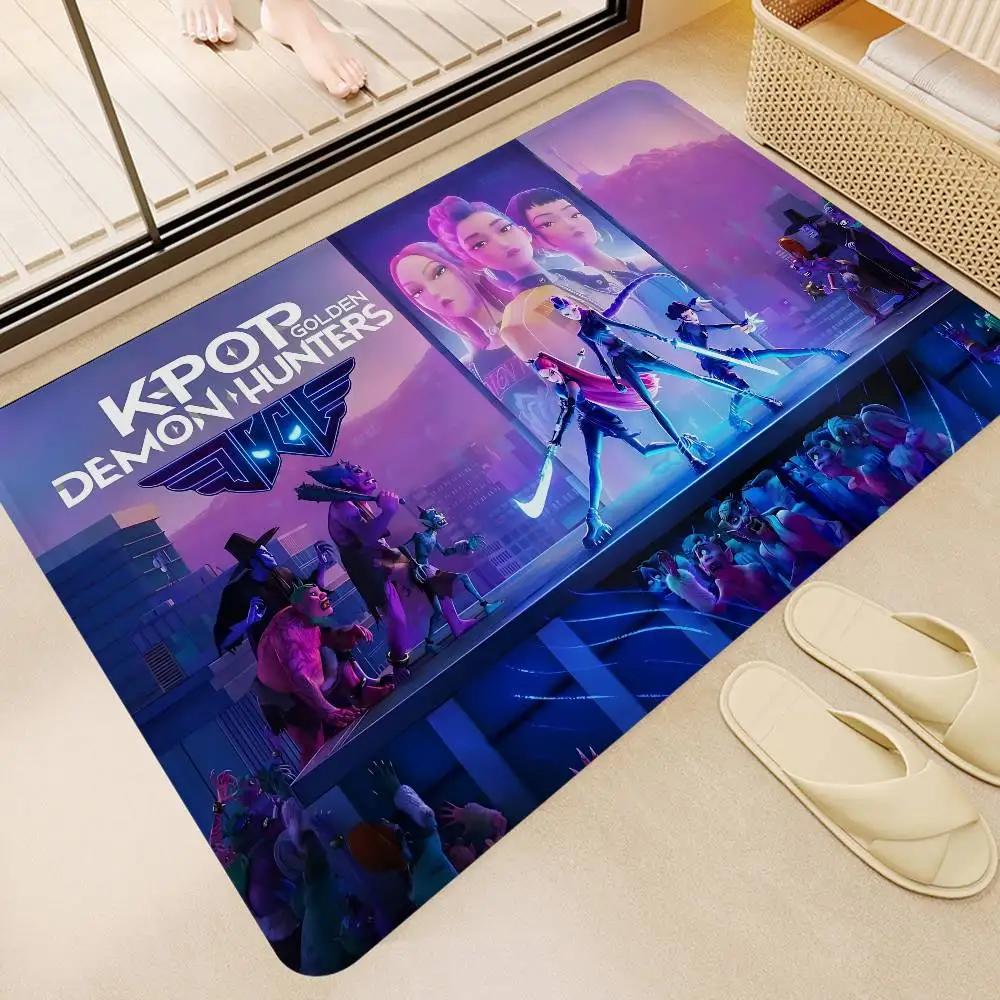 Kpop D-demon Hunters Hallway Carpet Washable Non-Slip Living Room Sofa Chairs Area Mat Kitchen Doormat Area Rug