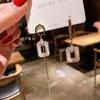 Rectangle Asymmetrical Earrings Women'S Long Tassel Ab Earrings Women'S Versatile High-End Earrings