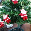 6 Pcs Santa Claus Ornaments for Tree Fabric Santa Claus Christmas Hanging Ornaments 3D Santa Doll Pendant for Holiday Xmas Tree Decor
