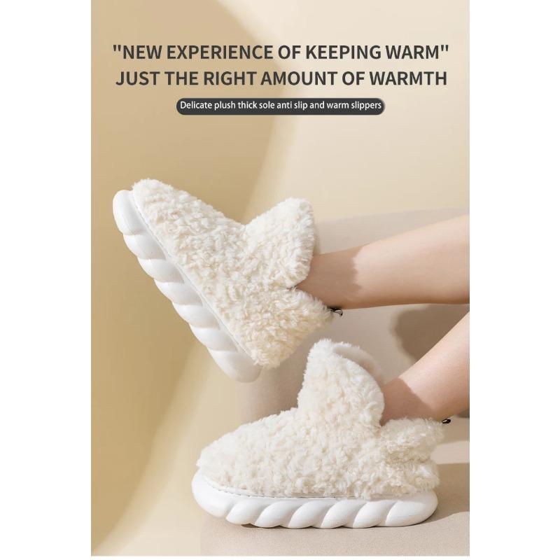 Меховые тапочки для женского домашнего использования осенью и зимой, плюшевые для дома с теплыми пятками для ношения на открытом воздухе