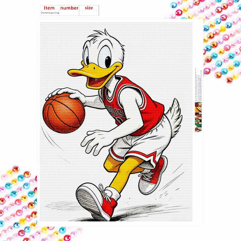 Disney Donald Duck Basketball Sports Diamond Paint Painting Art Kit Handmade DIY5D Home Decor Gift
