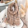 Korean Retro Striped Imitation Cashmere Scarf for Women