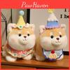 Cute Hat Birthday And Cartoon Pattern Knitted Scarf Shiba Inu Cartoon Toy Plush