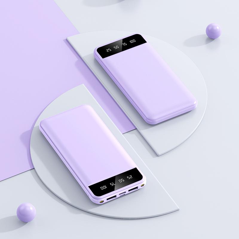 Ультратонкий аккумулятор Power Bank Портативное зарядное устройство большой емкости 20000 мАч Мобильная станция смены питания со светодиодной подсветкой