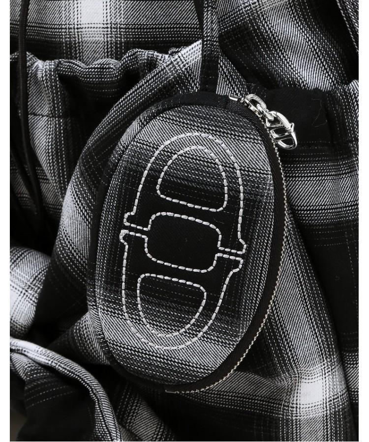 Athe Vanessabruno [Ruban] Black Check Ribbon Backpack And Shoulder Bag S Aaba6E915Bk