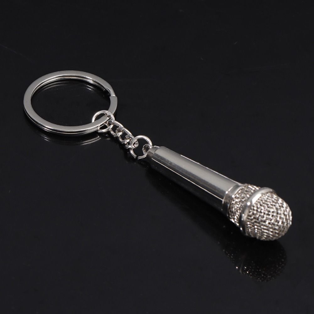 Fashion Car Key Holder Personalized Pendent Key Chain Microphone Key Ring Women Men
