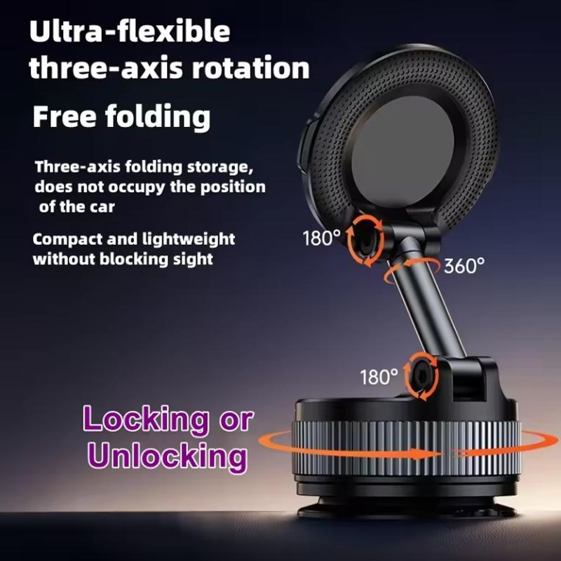 Портативный вакуумный присоска Автомобильный магнитный держатель со складной вращающейся функцией Работает на кухне, в ванной, на стекле, в спортзале. Подходит для всех телефонов