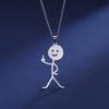 Кулон-ожерелье Stickman с глянцевым вырезом, руки в боки, средний палец, европейский и американский