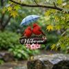2D Flat Welcome Wind Chime Flower Bird Door Decoration Creative Porch Decoration  Outdoor