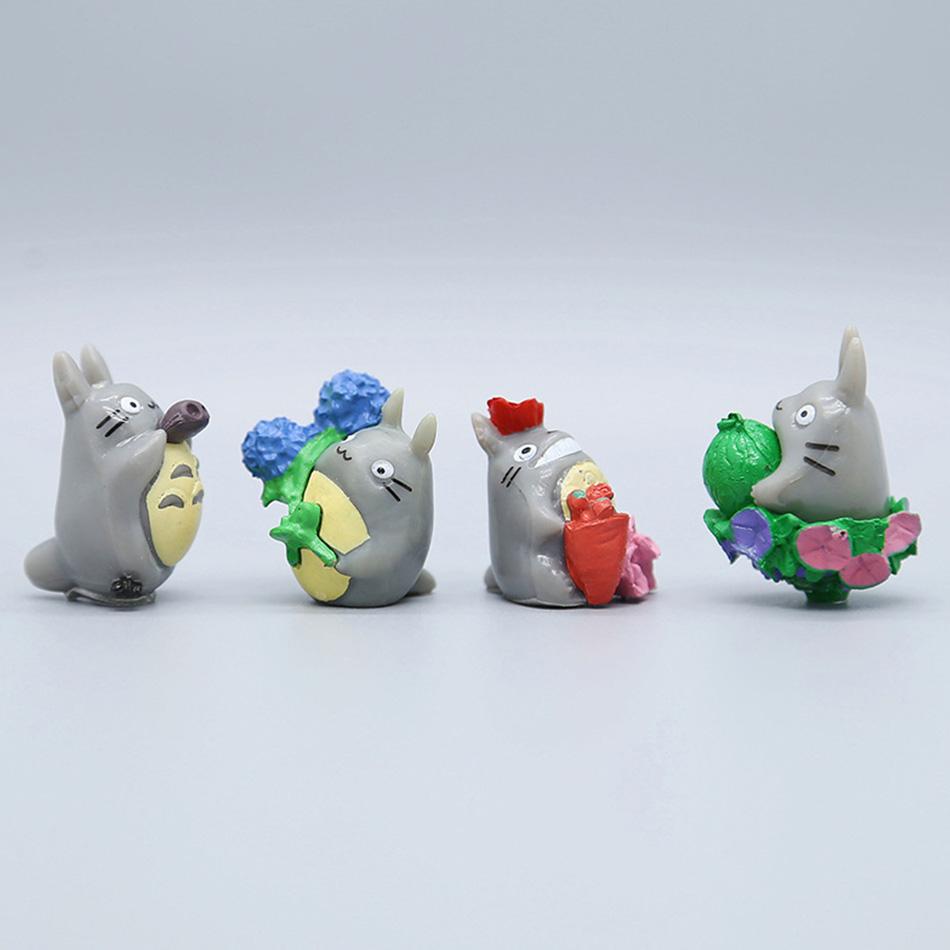 Набор Фигурок Сцены из Мультфильма Тоторо - Милые Мини-Статуэтки для Дома, Сада, Аквариума, Автомобиля, Креативные Украшения