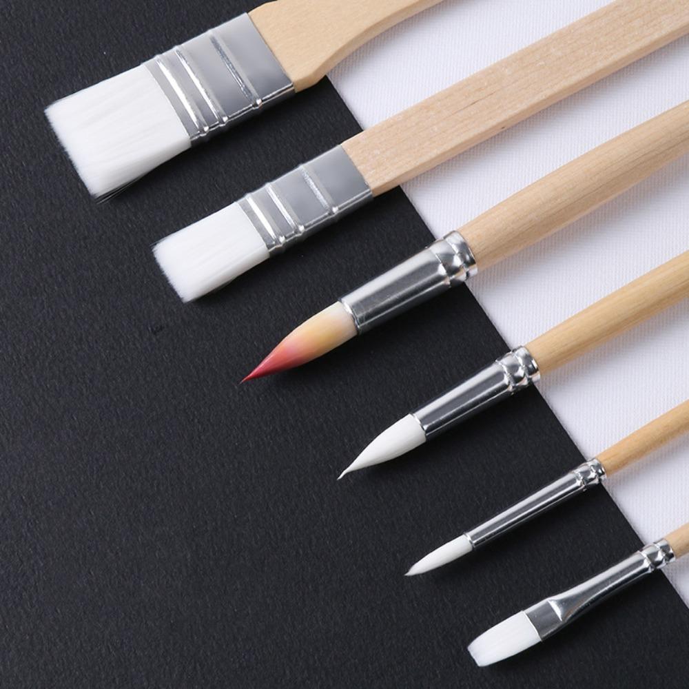 Art Paint Watercolor Gouache Oil Brush Set Different Shape Nylon Hair Brushes Art Supplies