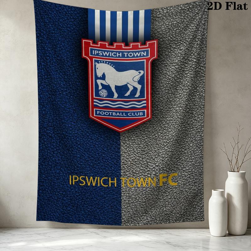 Ipswich Town FC Wall Tapestry Aesthetic Wall Hanging Printed Fabric Blanket Decorative Tapestries for Bedroom Living Room Home Decor