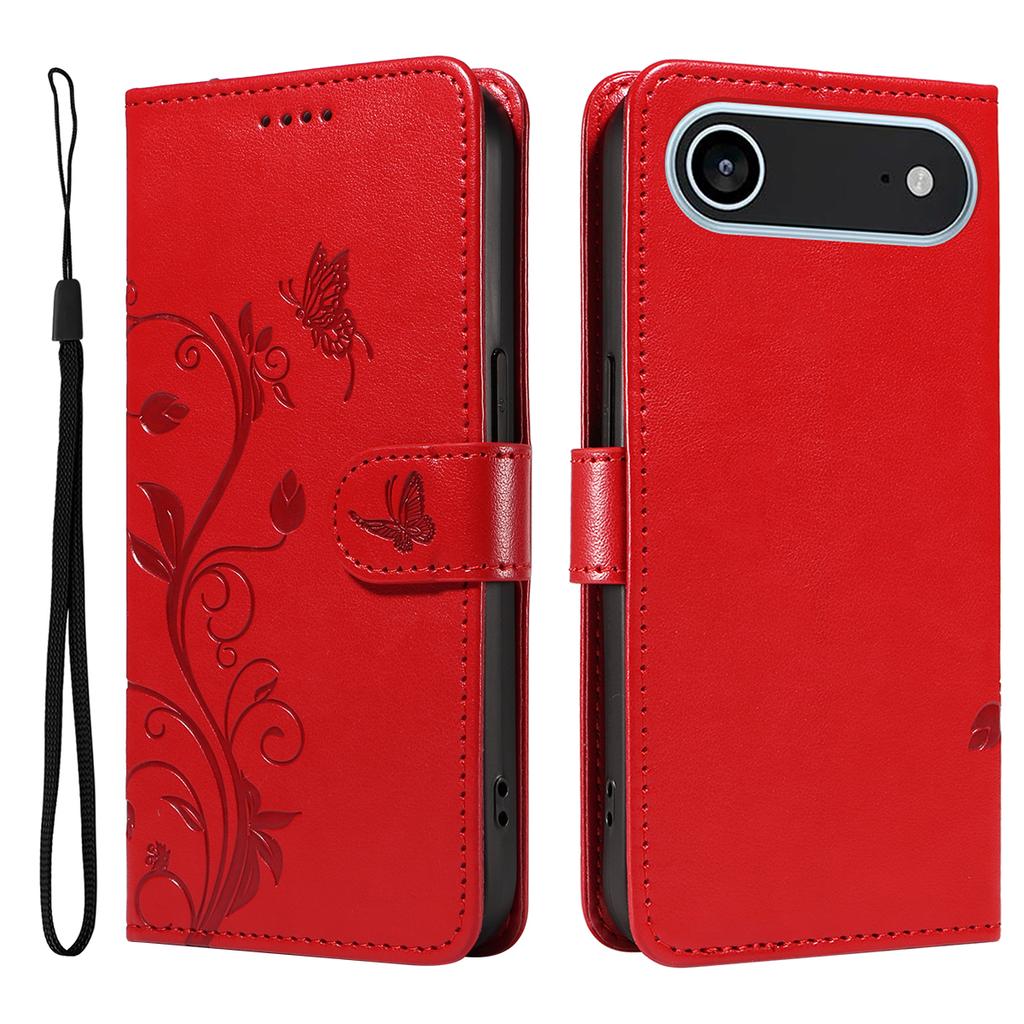 Чехлы из ПУ кожи для iPhone 17 Air с цветочным узором, кошельком-подставкой, чехол для телефона со шнурком