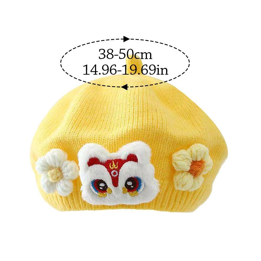 Flower Baby Beret Hat Soft Artist Painter Caps Cute Knitted Hat  Infant Girls