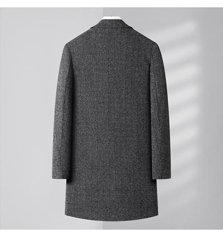 Мужское шерстяное пальто в стиле business casual средней длины - Коллекция Осень/Зима 2025, Утепленное хлопком.