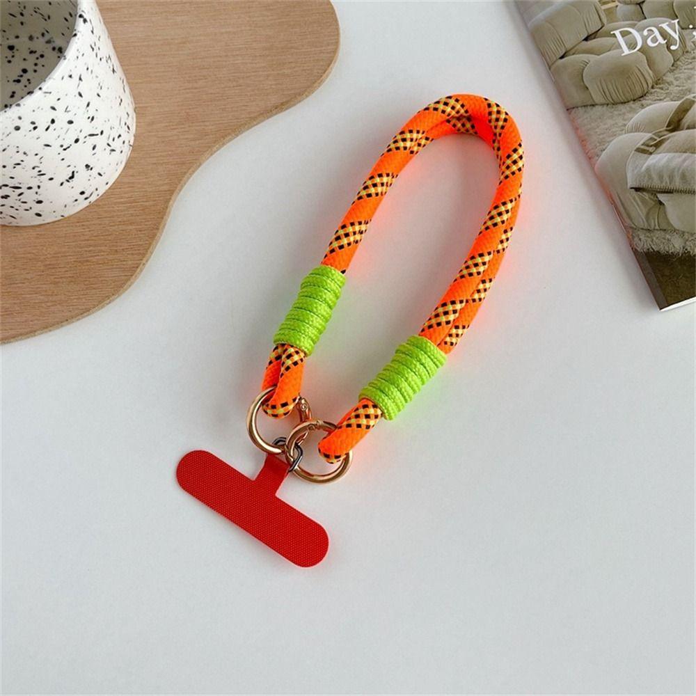 with Patch Mobile Phone Lanyard Braided Phone Hanging Chain Phone Wrist Strap Mobile Case