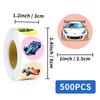 500 Pieces/roll Racing Supercar Roll Stickers Temu Handbook Material Decorative Material Sealing Stickers