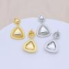 Геометрические серьги-подвески в виде треугольников из серебряных игл S925 с отделкой из настоящего золота