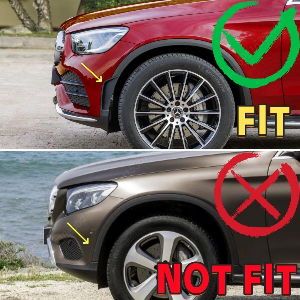 Front Bumper Wind Knife Blade For Mercedes GLC Class C253 X253 GLC260 GLC300 2020 2021 2022 Carbon Fiber Look Bumper Spoiler