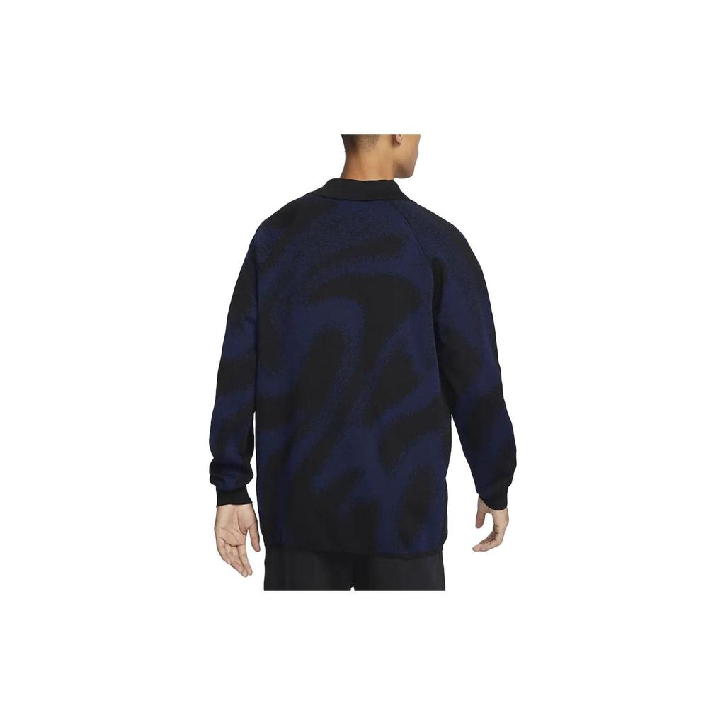 Nike Поло с вышитым логотипом Culture Of Football, повседневный трикотажный свитер с длинным рукавом, мужской свитер темно-синего цвета FD7285-410