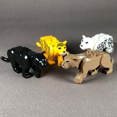 MOC Кубики DIY Лесной Животный леопард лев Тигр Фигурка аксессуар Образовательные строительные блоки игрушки для детей подарок