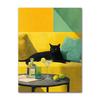 Cat with Cocktail Smoking Poster Canvas Painting Print Wall Art for Living Room Home Decor More Spaghetti, Less Upsetti Black