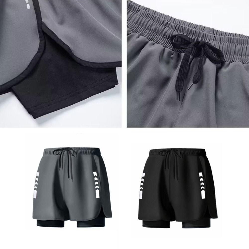 Short Pants Swimming Trunks Shorts Double Layer Men's Jogging Shorts Surfing