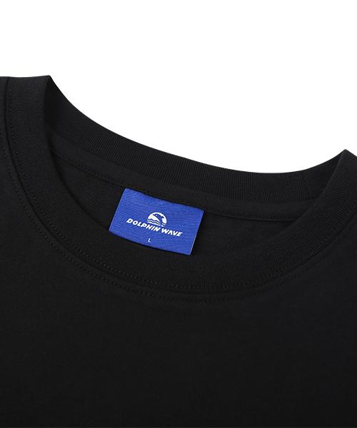 DOLPHIN WAVE APPAREL Dolphin Mini Chain Embroidery 16-Count Sweatshirt Black