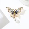 Ladies Butterfly Pin Enamel Pearl Insect Pin