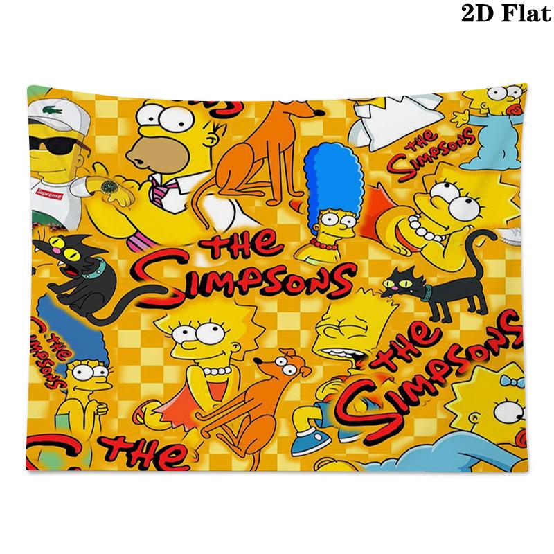 Simpsons Family Wall Tapestry Aesthetic Wall Hanging Printed Fabric Blanket Decorative Tapestries for Bedroom Living Room Home Decor