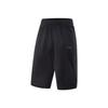 Li Ning Fitness Series Solid Color Mid Waist Versatile Breathable Seven Point Casual Shorts Men Shorts Black AKYV075-2