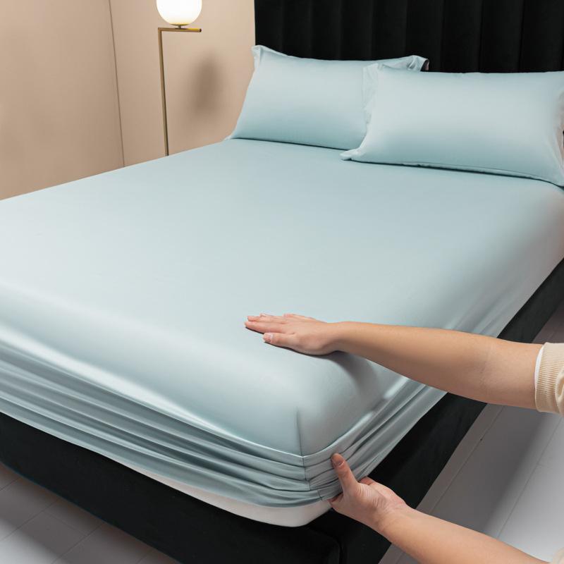 Новая цельная простыня из длинноволокнистого хлопка с 100 нитями, сплошной цвет, легкий роскошный защитный чехол для матраса
