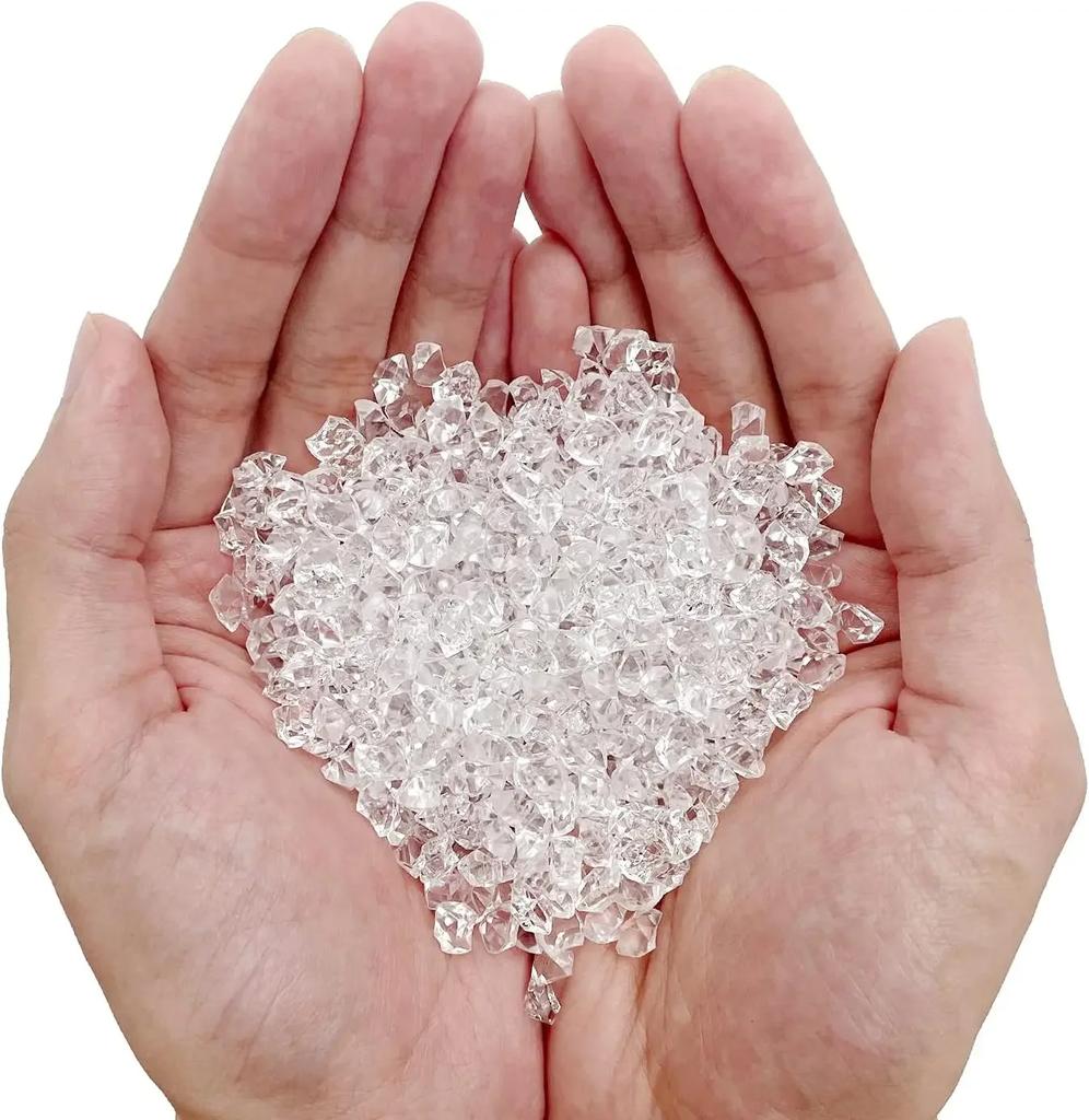 Поддельные кубики колотого льда 1000 шт. Поддельные кубики колотого льда Искусственные кристаллы Камни Бриллианты для наполнителей ваз Украшение для вечеринки свадьбы