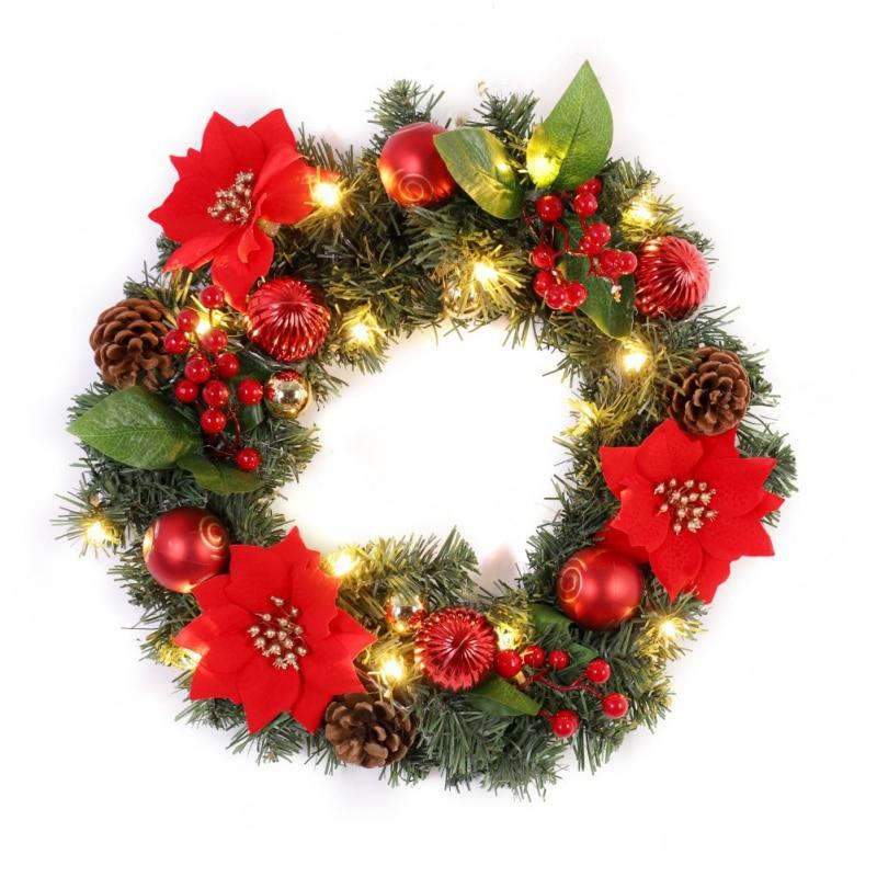 Front Door Wreath Outdoor Indoor Artificial Green Leaves Home Decoration