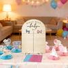Gender Reveal Game Kits,Gender Reveal Voting Poster Board with Voting Sticker Wooden Baby Gender Reveal Decorations