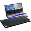 Checkbook Holder - Black Leather - 2 Card Slots - 19x11cm