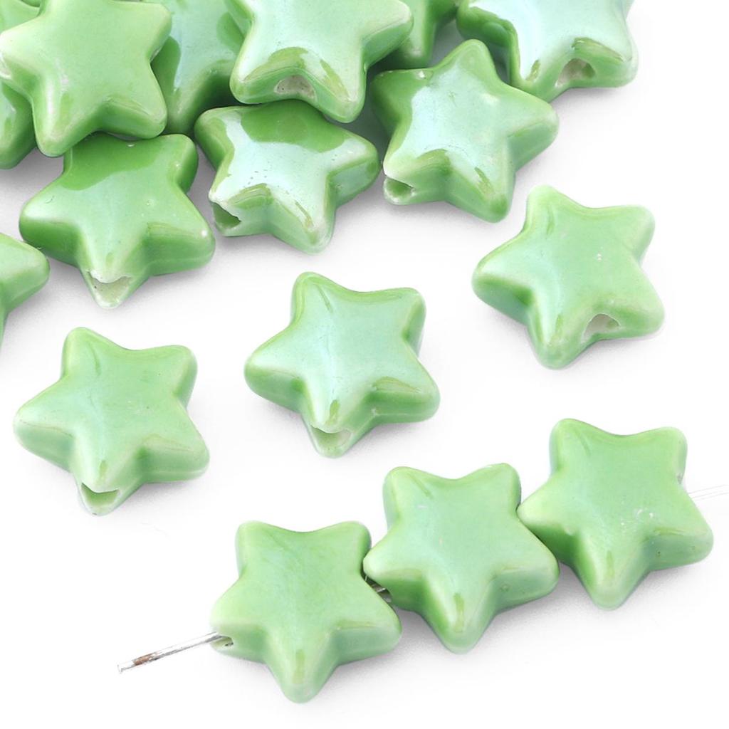 10 шт., 14 мм, выбор цвета, керамические бусины с пятиконечной звездой для изготовления ювелирных изделий, ожерелье, браслет, серьги «сделай сам»