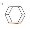 Деревянная доска с металлическим каркасом, держатель для хранения вещей, настенная плавающая шестиугольная полка в скандинавском стиле, геометрическая рамка, подставка, домашний декор