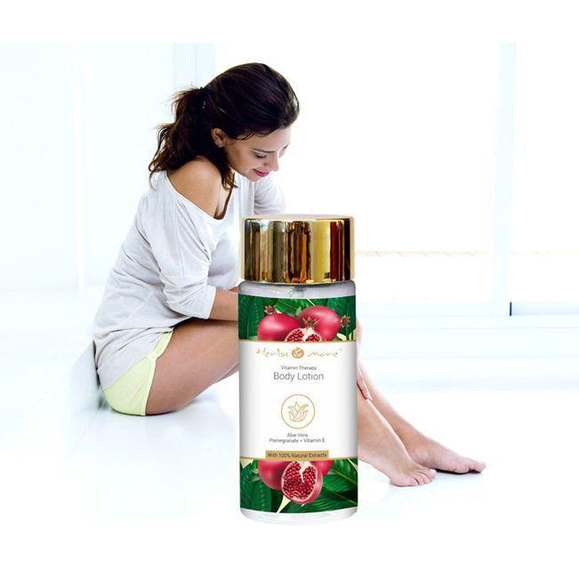 Лосьон для тела с Алоэ вера, Гранатом и Витамином Е (100 мл), Body Lotion Aloe Vera Pomegranate Vitamin E,  Herbs & More