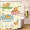 Capibara Bathroom Curtains Accessories Sets Luxury Shower Curtain Bath & Items Cute Waterproof Funny Anime For Living Room