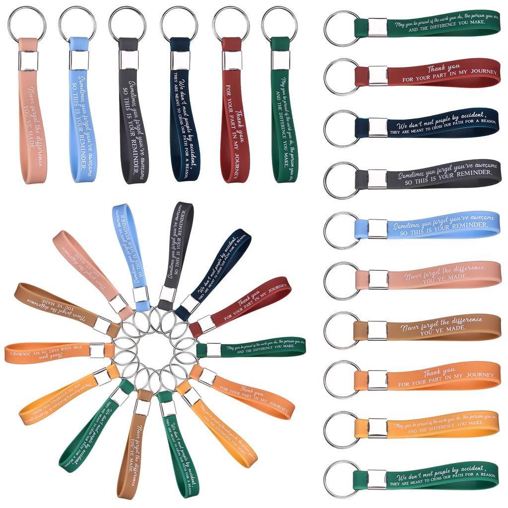 30 шт. вдохновляющий брелок для сотрудников, подарок коллеге, объемный силиконовый брелок с благодарностью, подарок, мотивирующая цитата K