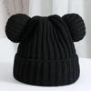 Милая шерстяная шапка с ушками медвежонка, утолщенная, теплая, защищающая уши и от холода, вязаная шапка, новые модные шапки для осени и зимы