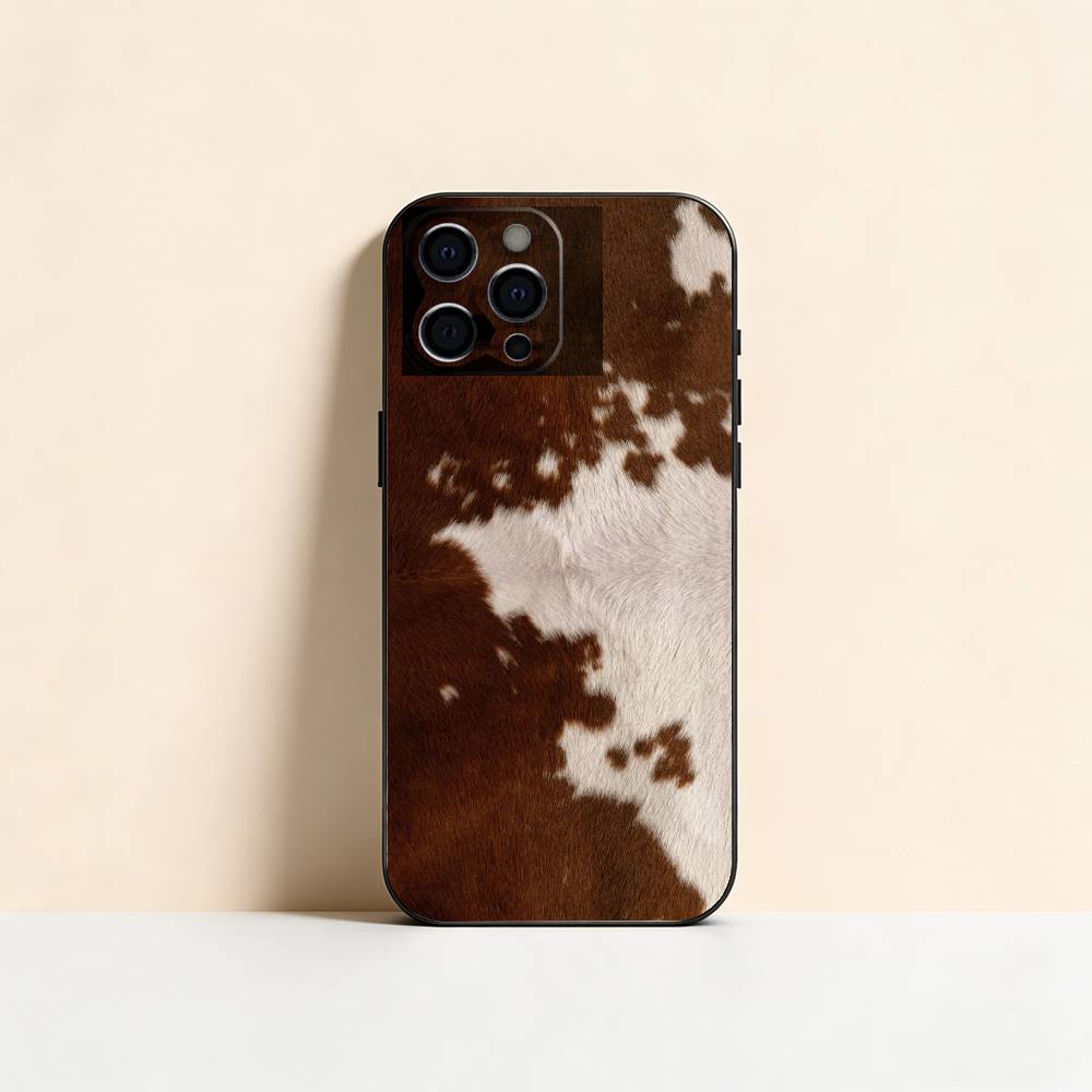 Коричнево-белая корова Чехол для телефона Силиконовый Мягкий Для IPhone 17 16 15 14 13 12 11 X XR Plus Pro Max Plus