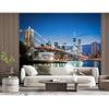 Modern City Wall Murals Suspension Bridge Night Scene Wallpaper Bedroom Living Room Decorative Mural