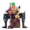 Anime Figures Sit Roronoa Zoro Action Figurine 2 Heads Pvc Statue Room Collection Model Decoration Toy Gift