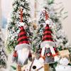 Festive Christmas Decor No Face Doll Light Up Rudolph Red Black Plaid Plush Ornament